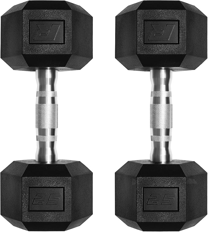 RitFit 5-650 LBS PVC Encased Hex Dumbbell Sets with Optional Rack for Home Gym, Hand weight with Chrome Handle for Strength Training, Workouts-StrideForce Fitness