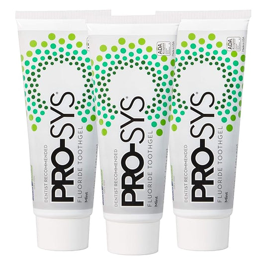 PRO-SYS® Mint Fluoride Toothpaste Gel, ADA Approved, Prevents Cavities, Gingivitis, and Plaque, Pack of 3