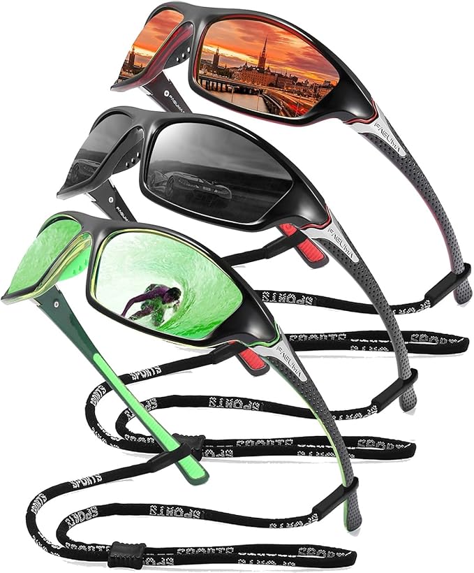 FAGUMA Sports Polarized Sunglasses For Men Cycling Driving Fishing UV400 Protection-StrideForce Fitness