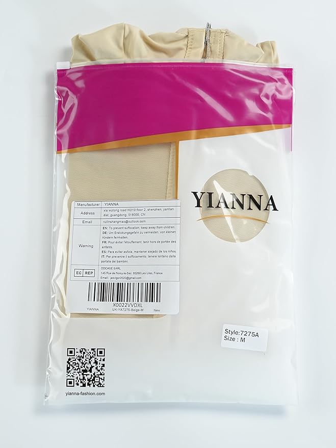 YIANNA Fajas Colombianas Shapewear for Women Tummy Control Post Surgery Full Body Shaper Butt Lifter with Zipper Crotch-StrideForce Fitness