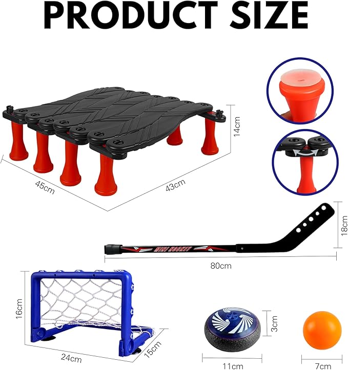 Hockey Stick Handling Trainer – Adjustable Hockey Training Equipment Set with Hover Soccer Ball, Mini Goal & Sticks – Improve Skills & Coordination for Kids & Teens-StrideForce Fitness