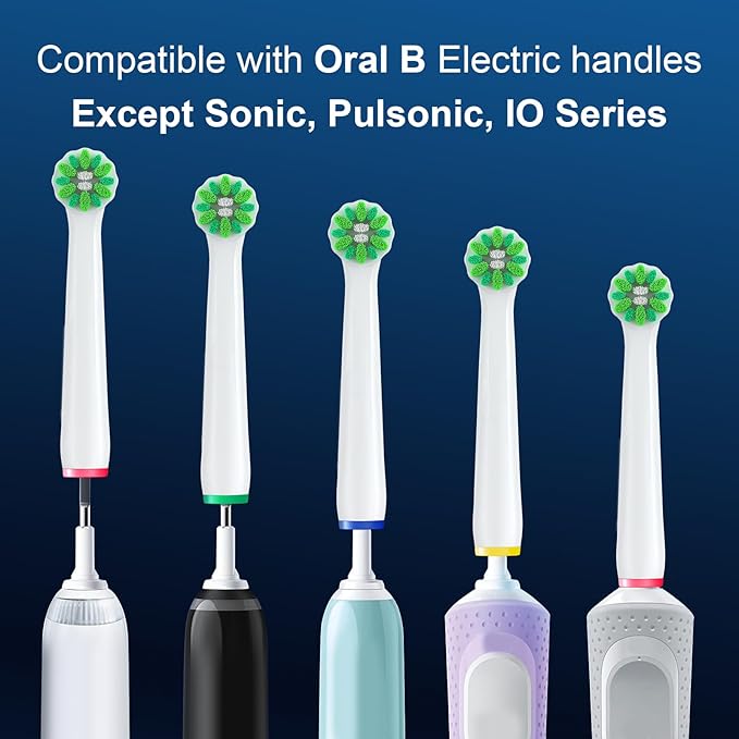 8 Count Cross Clean Replacement Heads Compatible with Oral B Braun for Deep Clean, Brush Heads Compatible with Oral B Pro 1000/500/Genius x/Smart 1500 Electric Toothbrush Heads (White)