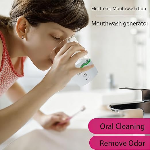 Mouthwash Cup - Mouthwash Generator/HCLO Generator for Oral Care, Odor Removal, Plaque Removal, Disinfection of Braces, Dentures, Toothbrushes, Multifunctional Purification Water Cup (2302)
