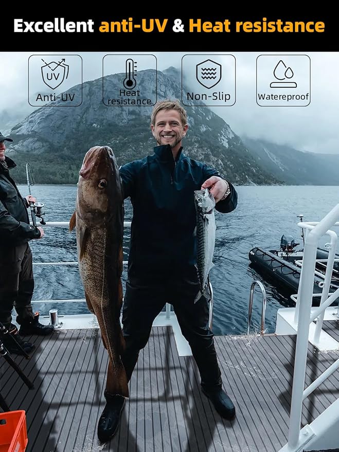 FOCEAN Boat Flooring EVA Foam Boat Decking Faux Teak Marine Flooring Boat Mat Boat Carpet Sheet for Motorboat RV Yacht Kayak Surfboard, 94.5"x 47.2"/35.4"/23.6"/15.7"-StrideForce Fitness