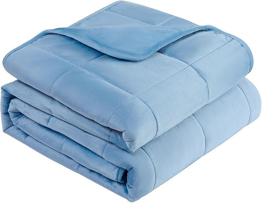 L'AGRATY Weighted Blanket - 60"x80" 15lbs Soft Breathable Heavy Blanket Minky Material with Glass Beads for Adult All-Season Summer Fall Winter Soft Thick Comfort-StrideForce Fitness