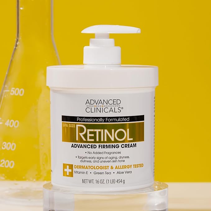 Advanced Clinicals Retinol Body Lotion & Face Moisturizer | Visible Anti Aging Skin Care Retinol Body Cream For Women & Men Targets Look Of Fine Lines, Wrinkles, & Crepe Looking Dry Skin, 16 Ounce-StrideForce Fitness