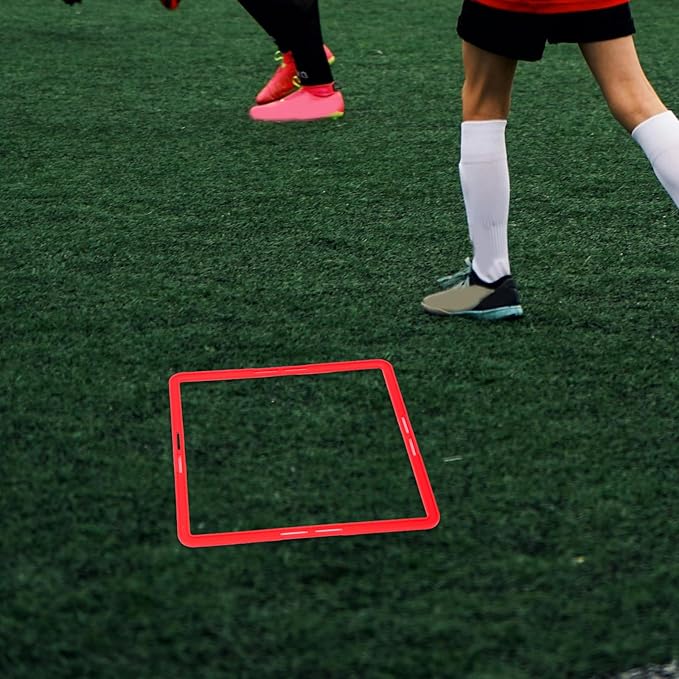 POPETPOP Square Agility Rings, 6pcs Speed Rings, Youth Agility Footwork Training Speed Hurdles Ladder Fitness Equipment Sport Workout Home Gym-StrideForce Fitness