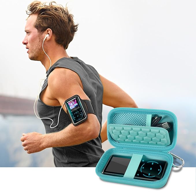 MP3 & MP4 Player Case for SOULCKER/G.G.Martinsen/Grtdhx/iPod Nano/Sandisk Music Player/Sony NW-A45 and Other Music Players with Bluetooth. Fit for Earbuds, USB Cable, Memory Card - Green-StrideForce Fitness