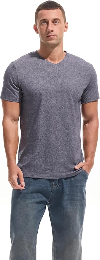VEIISAR Premium V Neck T Shirts for Men - Modern Fitted Tees Vneck Undershirts-StrideForce Fitness