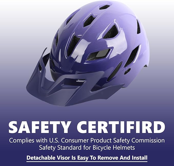 Kids Bike Helmet,Bavilk Kids Boys Girls Bike Helmets with LED Light Detachable Visor Children Youth Teen Multi-Sport for Skating Cycling Scooter Skateboard Adjustable & Lightweight 19.7"-22.4"-StrideForce Fitness