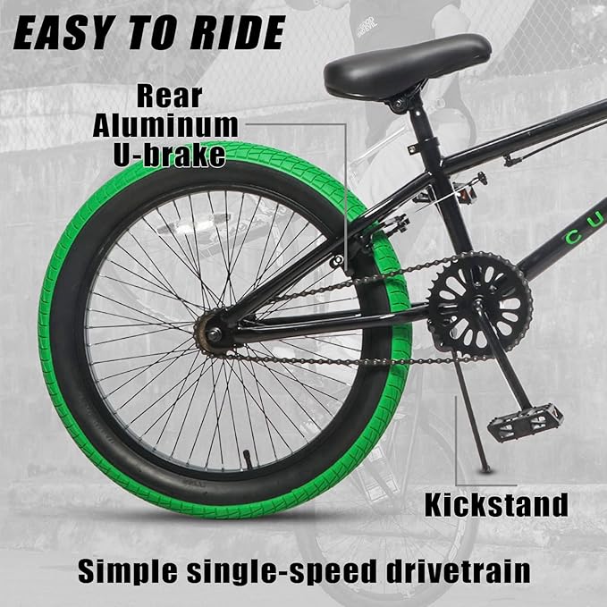Freestyle BMX Bike, 18 20 Inch Kids Bicycle for 5-13 Years Old Kids and Beginner Level Rider, Multiple Colors-StrideForce Fitness