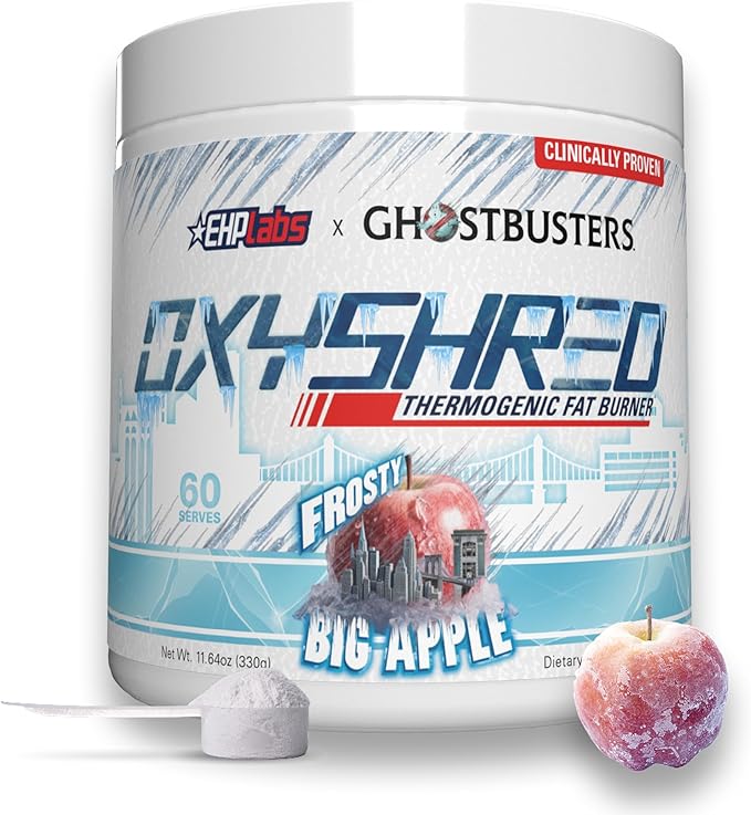 EHP Labs x Ghostbusters OxyShred Pre Workout Powder Supplement - Preworkout Powder with Acetyl L Carnitine, Energy Boost Drink - Frosty Big Apple, 60 Servings-StrideForce Fitness