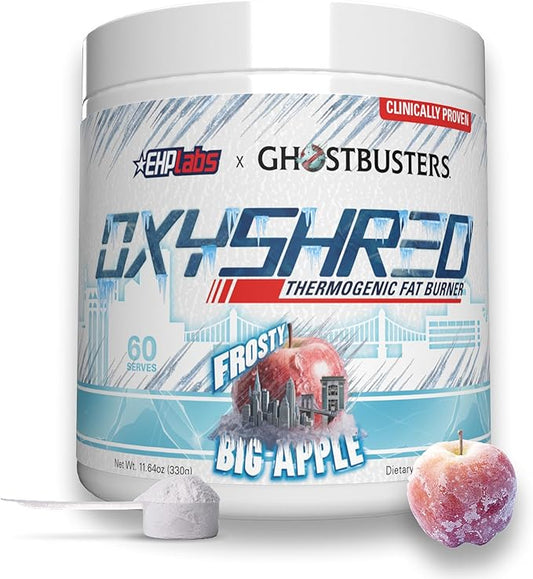 EHP Labs x Ghostbusters OxyShred Pre Workout Powder Supplement - Preworkout Powder with Acetyl L Carnitine, Energy Boost Drink - Frosty Big Apple, 60 Servings-StrideForce Fitness