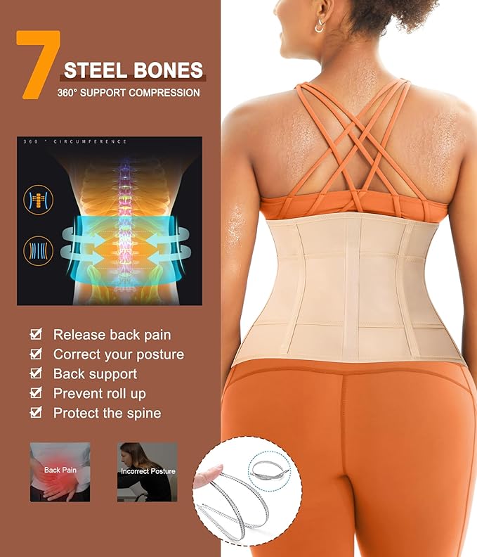 TrainingGirl Waist Trainer for Women Belly Working Out Trimmer Corset Sauna Sweat Belt Band Stomach Wrap Body Shaper Fajas-StrideForce Fitness