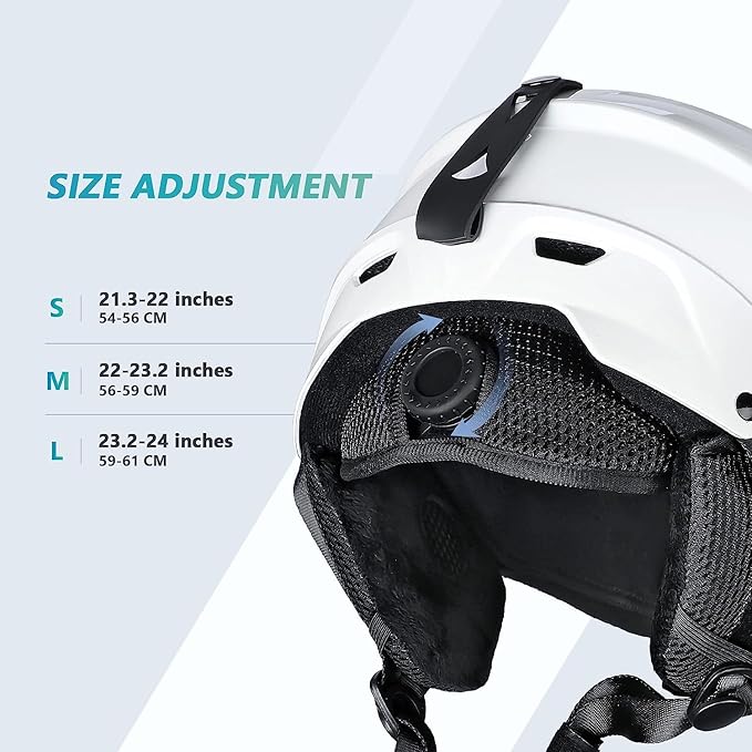 VANRORA Ski Helmet, Snowboard Helmet for Men & Women, Climate Control Venting, Dial Fit, Goggles Compatible, Removable Fleece Liner and Ear Pads, Safety-Certified-StrideForce Fitness