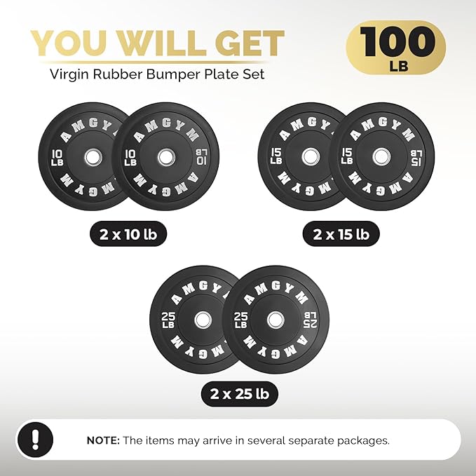 2 Inch Bumper Plates，10-500lbs，Barbell Rubber Olympic Weight Plates Set for Home Gym, Strength Training & Weight Lifting, Multiple Options Colors-StrideForce Fitness