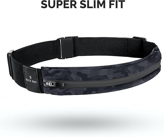 Back Bay Slim Running Belt for Women & Men [Fits ALL Phones], Runners Fanny Pack for Men, Money Belt, Running Gear Gift, Waist Bag Workout Gear, iPhone Runner's Phone Holder Waist Pack-StrideForce Fitness
