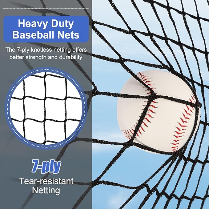 6'X6' Baseball Softball Practice Net,Pitching Net,Batting Net,with Bonus Strike Zone,Target and Bow Frame,for Hitting,Pitching,Catching-StrideForce Fitness