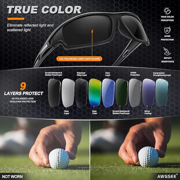 Polarized Sports Sunglasses for Men 100% UV Protection Wrap Around Unbreakable Sun Glasses for Fishing Driving-StrideForce Fitness