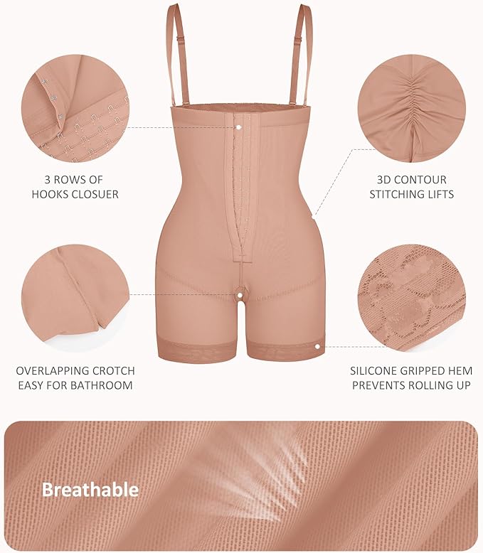 FeelinGirl Faja Body Shaper Tummy Control Shapewear for Women Butt Lifter Post Surgery Fajas Postparto Para Mujer-StrideForce Fitness