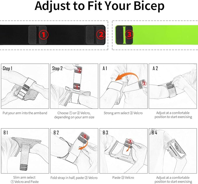 Running Armband with Earphone Bag Cell Phone Armband for iPhone 16 15 Pro 14 Plus 13 11 XR XS, Galaxy S24/S10 Water Resistant Sports Phone Holder Case & Zipper Slot Car Key Holder for 6.7 inch Phone-StrideForce Fitness