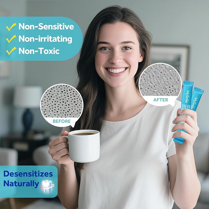 MySmile Mouthwash for Sensitive Teeth, Nano Hydroxyapatite Mouth Wash Travel Size, Fluoride Free Alcohol-Free Remineralizing for Enamel Strength Oral Rinse, Fresh Mint Flavor, 30 Packets