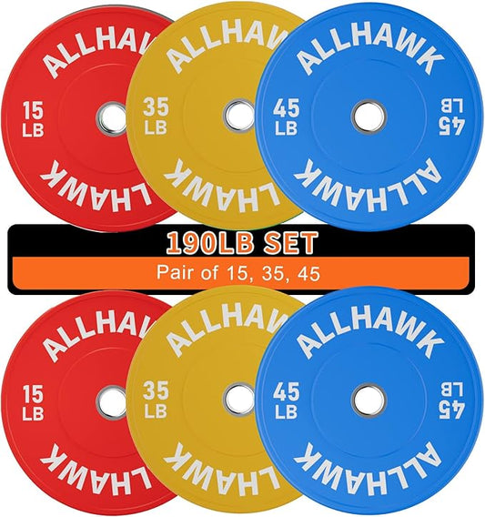 Colored Olympic Weight Plates, 2-inch Rubber Bumper Plate Set for Home Gym Barbell Weight Lifting and Strength Training-StrideForce Fitness