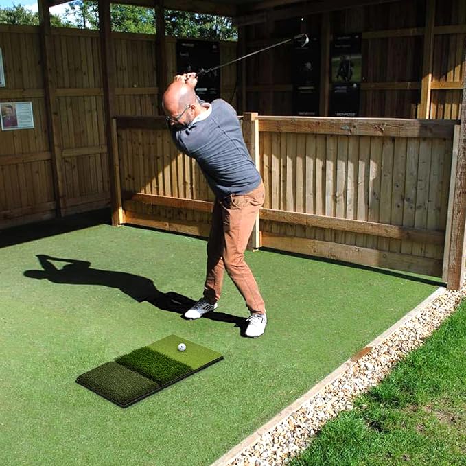 SAPLIZE Foldable Heavy-Duty Golf Hitting Mat, Practice Mat with 10mm EVA Rubber Backing, Larger Size for Indoor/Outdoor Swing and Chipping Practice, Anti-Deformation-StrideForce Fitness