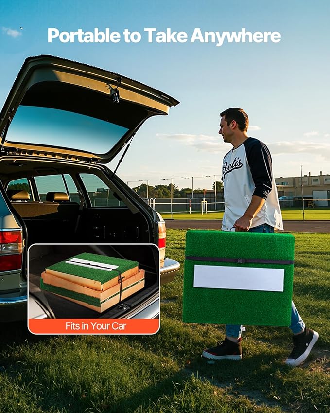 VEVOR Pitching Mound, Baseball Game Mound, Indoor/Outdoor Pitching Practice and Training Equipment, Softball Pitching Aids with Antifade Turf and Pitching Rubber-StrideForce Fitness