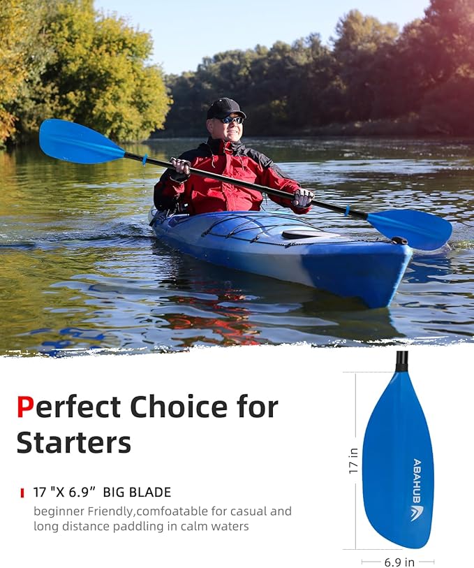 Abahub Adjustable Kayak Paddle 210-230 cm/ 230-250 cm Floating Kayaking Oars Boating Oars Canoeing Oars Black-StrideForce Fitness