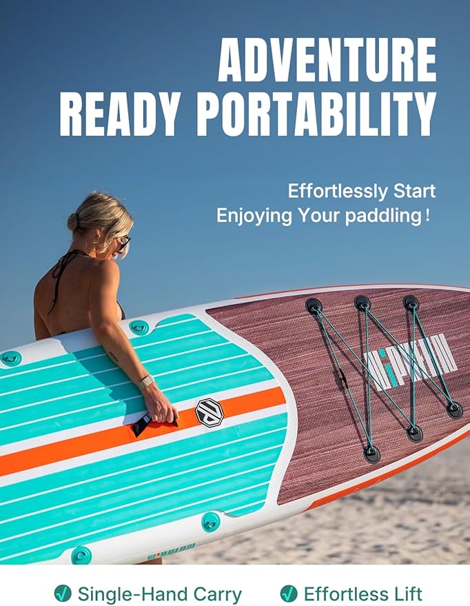 Niphean Inflatable Stand Up Paddle Board with SUP Accessories, Anti-Slip EVA Deck, 10’6’’ Inflatable Paddle Boards for Adults & Youth of All Skill Levels-StrideForce Fitness