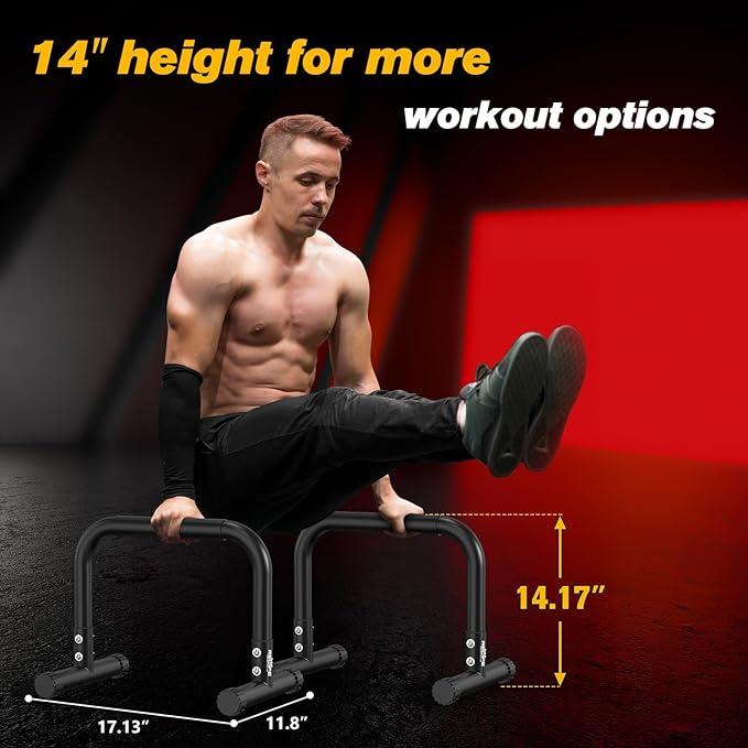 RELIFE REBUILD YOUR LIFE Dip Station Functional Heavy Duty Dip Stands Fitness Workout Dip bar Station Stabilizer Parallette Push Up Stand-StrideForce Fitness