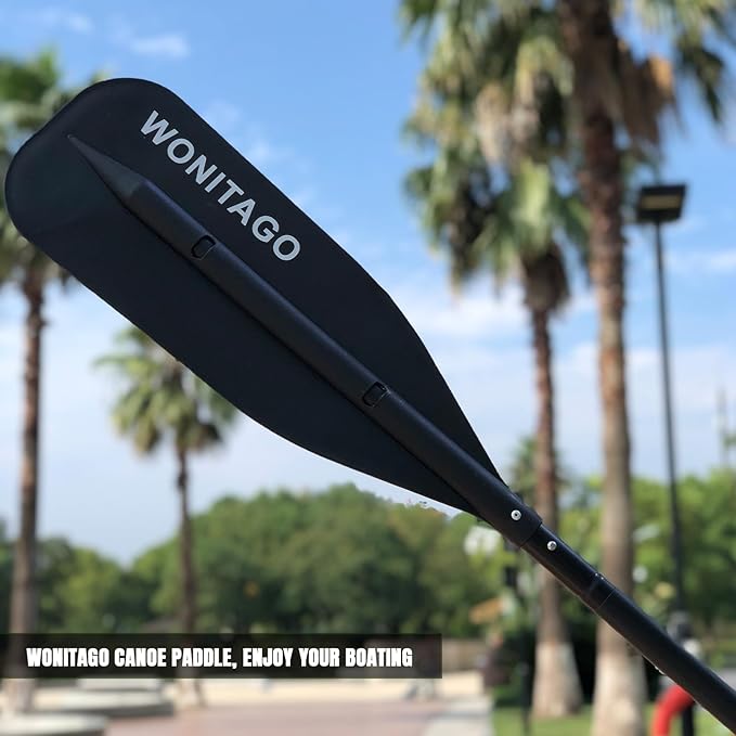 Canoe Paddle Aluminum Shaft with PP Blade, Floating Adjustable Paddle for Canoeing, Boating and Rafting, 122-152 cm/4-5 Ft-StrideForce Fitness