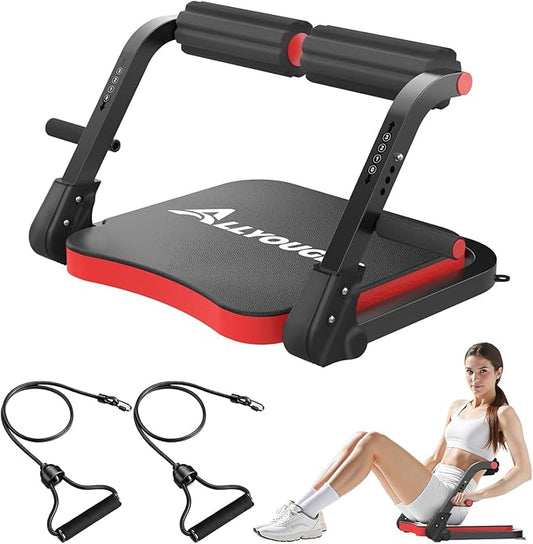 Ab Machine,Sit Up Exercise Equipment& Core Machine, Workout Equipment,Adjustable Ab Trainer with 3 Resistance Levels and Removable Auxiliary Handle,Home Gym Fitness Equipment for All Ages-StrideForce Fitness