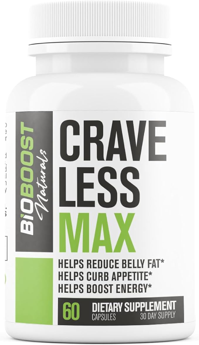 Crave Less MAX | Supports GLP-1 Pathway Function | Weight Loss Pills for Women | Fat Burner to Boost Metabolism, Carb Blocker | 7 Backed Ingredients | 3rd Party Tested - 60 Pills for Adults-StrideForce Fitness