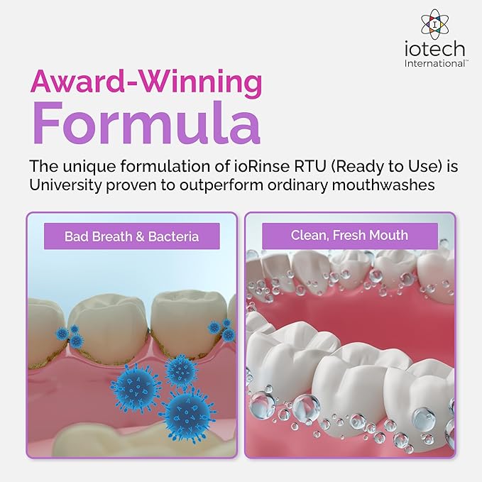 Recommended by 1,000s of Dental Professionals Because it Simply Works Better. Professional Strength ioRinse RTU. Powerful, Long-Lasting, Breath freshening That You Can Trust. Soft Mint 16 oz