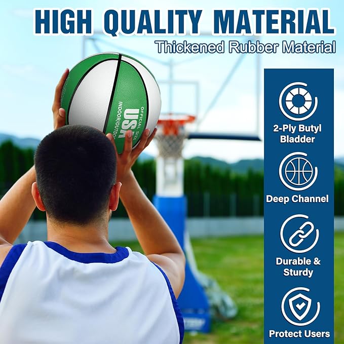 Libima 24 Pcs Rubber Basketballs Bulk with Pump Official Size Multicolor Basket Balls Youth Streetballs Set for Adult Boys Girls Gifts Indoor Outdoor Training Practice-StrideForce Fitness