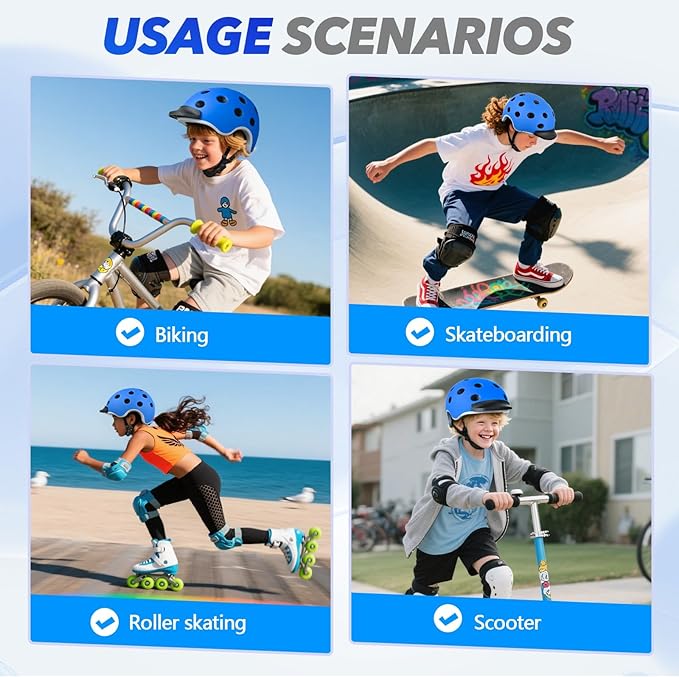 Kids Bike Helmet for 5-8-14 Kids Skateboard Helmet Boys Girls Child Youth Adjustable Lightweight Ventilation and Multi-Sports Scooter Cycling Roller Balance Bike-StrideForce Fitness