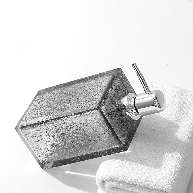 Bathroom Accessories Set, 4Pcs Hand Soap Dispenser and Toothbrush Holder Set, Tumbler Mouthwash Cup, Vanity Tray for Modern Home Decor Bathroom Countertop Organizer (Gray)