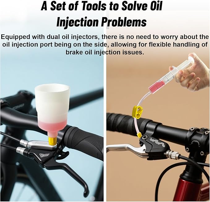 Brake Bleed Kit,Bicycle Hydraulic Brake Bleed Kit Including 150ML Mineral Oil for Shimano,TEKTRO, TRP Hydraulic Disc Brakes-StrideForce Fitness
