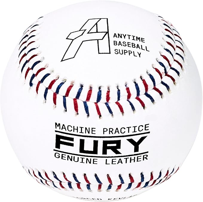 Anytime Baseball Fury Leather Pitching Machine Baseballs - 1 Dozen Flat Seam Pitching Machine Balls-StrideForce Fitness