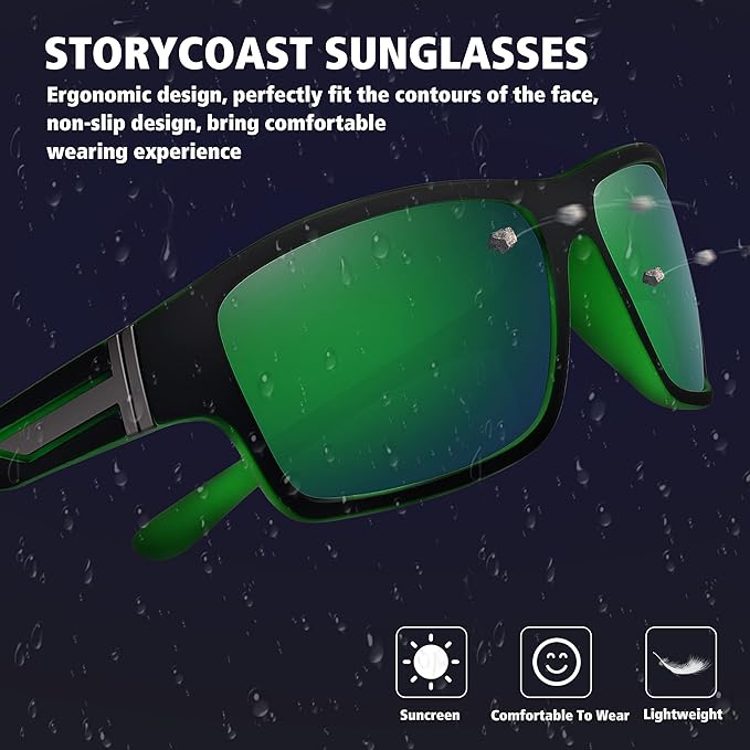 STORYCOAST Polarized Sports Sunglasses for Men Women Unbreakable Frame Cycling Fishing Driving-StrideForce Fitness