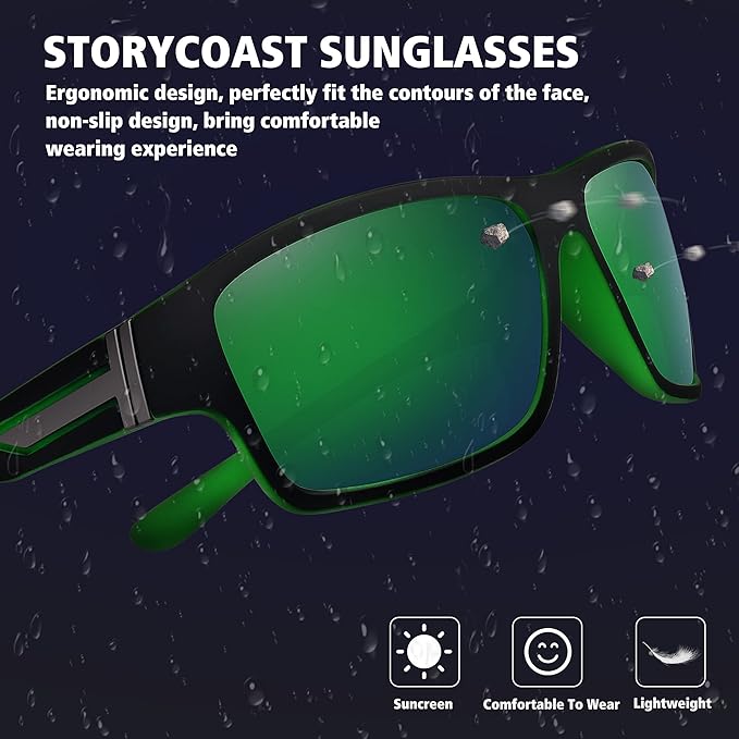 STORYCOAST Polarized Sports Sunglasses for Men Women Unbreakable Frame Cycling Fishing Driving-StrideForce Fitness