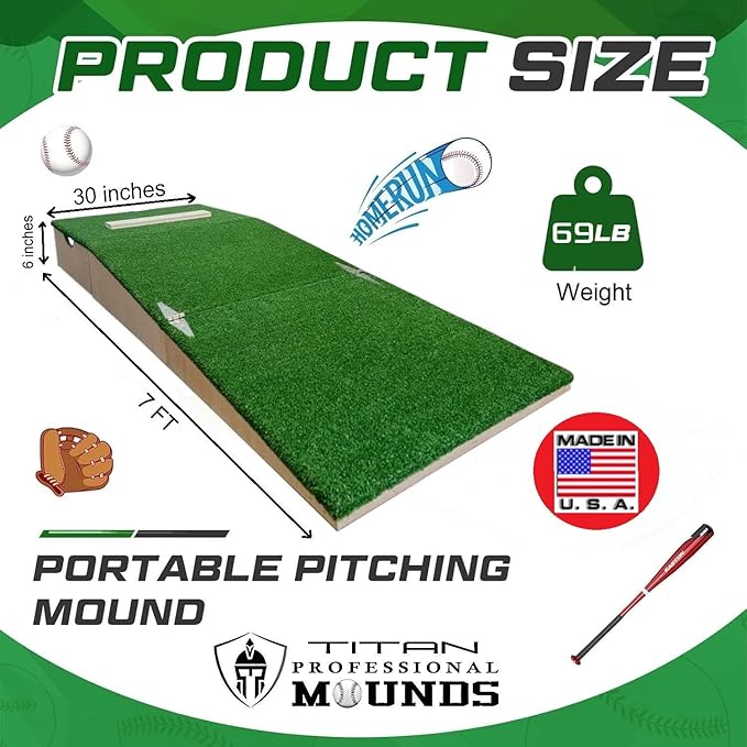 Titan Professional Mounds 6 Inch Portable Youth Baseball Pitching Mound w/Adjustable Base for Ages 13 and Under-StrideForce Fitness
