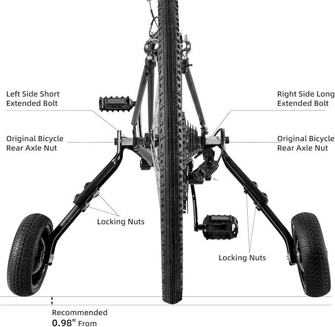 Bicycle Training Wheels for Adults, Fit 24" to 28" Bikes, Steel Construction, Black, 1 Pair - Safe and Stable Learning Training Wheels, Light Gray-StrideForce Fitness