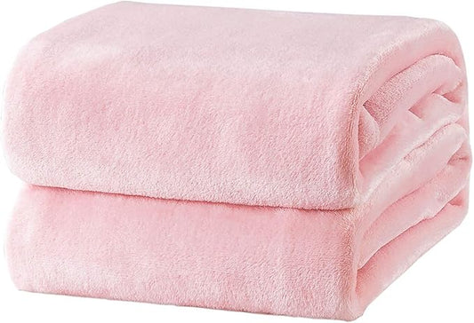 Bedsure Fleece Blankets Queen Size Pink - Bed Blanket Soft Lightweight Plush Fuzzy Cozy Luxury Microfiber 90x90 inches-StrideForce Fitness