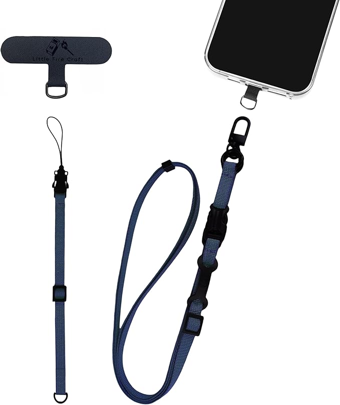 Cell Phone Strap Adjustable Wrist Strap Crossbody Cellphone Holder Extra Long Phone Lanyard Wrist Lanyard (Navy)-StrideForce Fitness