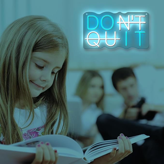 Do It Don't Quit Neon Sign USB Powered with Dimmable Switch for Wall Background Decor Room Decoration Inspirational Wall Art Office Bar Gym Parties Events Birthday Party 16.5x9 in-StrideForce Fitness