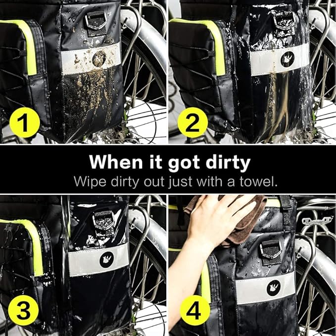 Rhinowalk Bike Pannier Bag Set for Bicycle Cargo Rack Saddle Bag Shoulder Bag Laptop Pannier Rack Bicycle Bag Professional Cycling Accessories 3 in 1-StrideForce Fitness