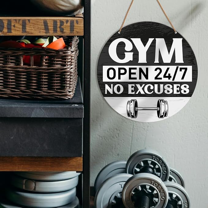 HSNBT Gym Signs Wall Decor, Home Gym Motivational Wall Decor Gym Hanging Signs Decorations for Fitness Workout Room Gift for Woman Man Gym Enthusiast-StrideForce Fitness